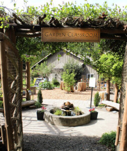 pergola with words Garden Classroom