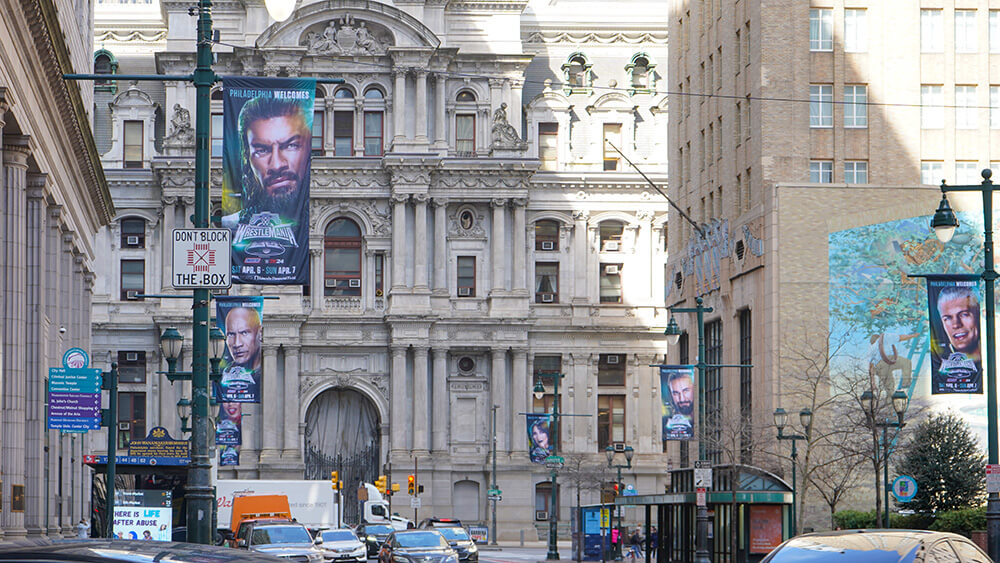 wwe signs in downtown philly