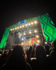 green fabric over pavilion