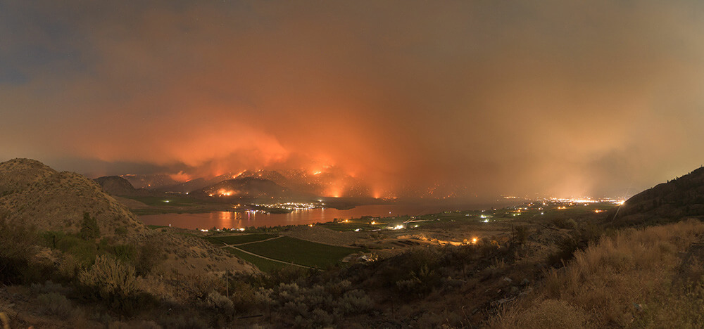 wildfires burining