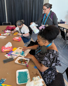 women making prints