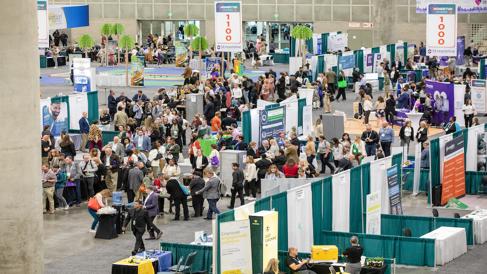 Attendees explore the trade-show floor at Annual Conference of the National Council for Mental Wellbeing,